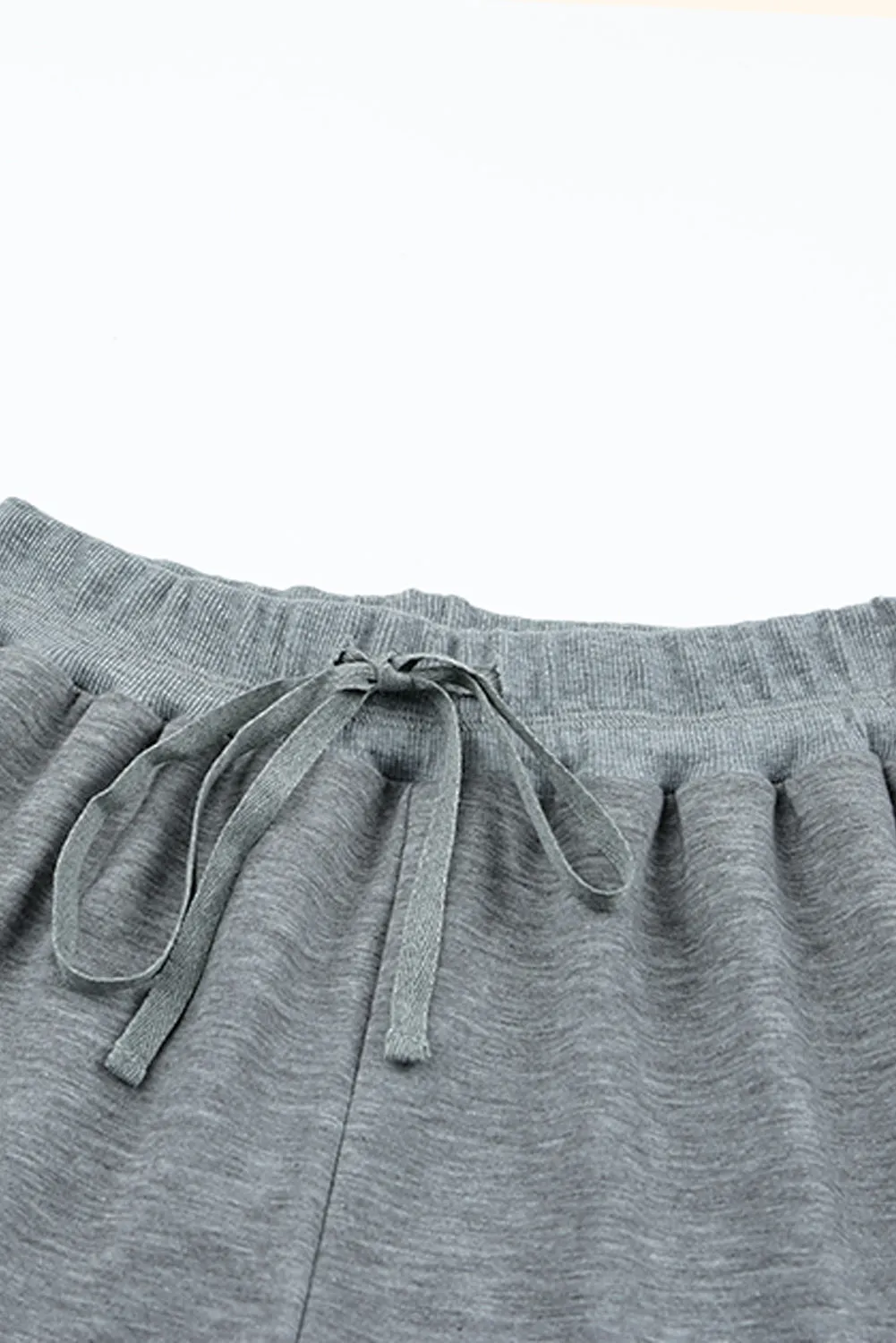 Drawstring High Waist Straight Leg Pants