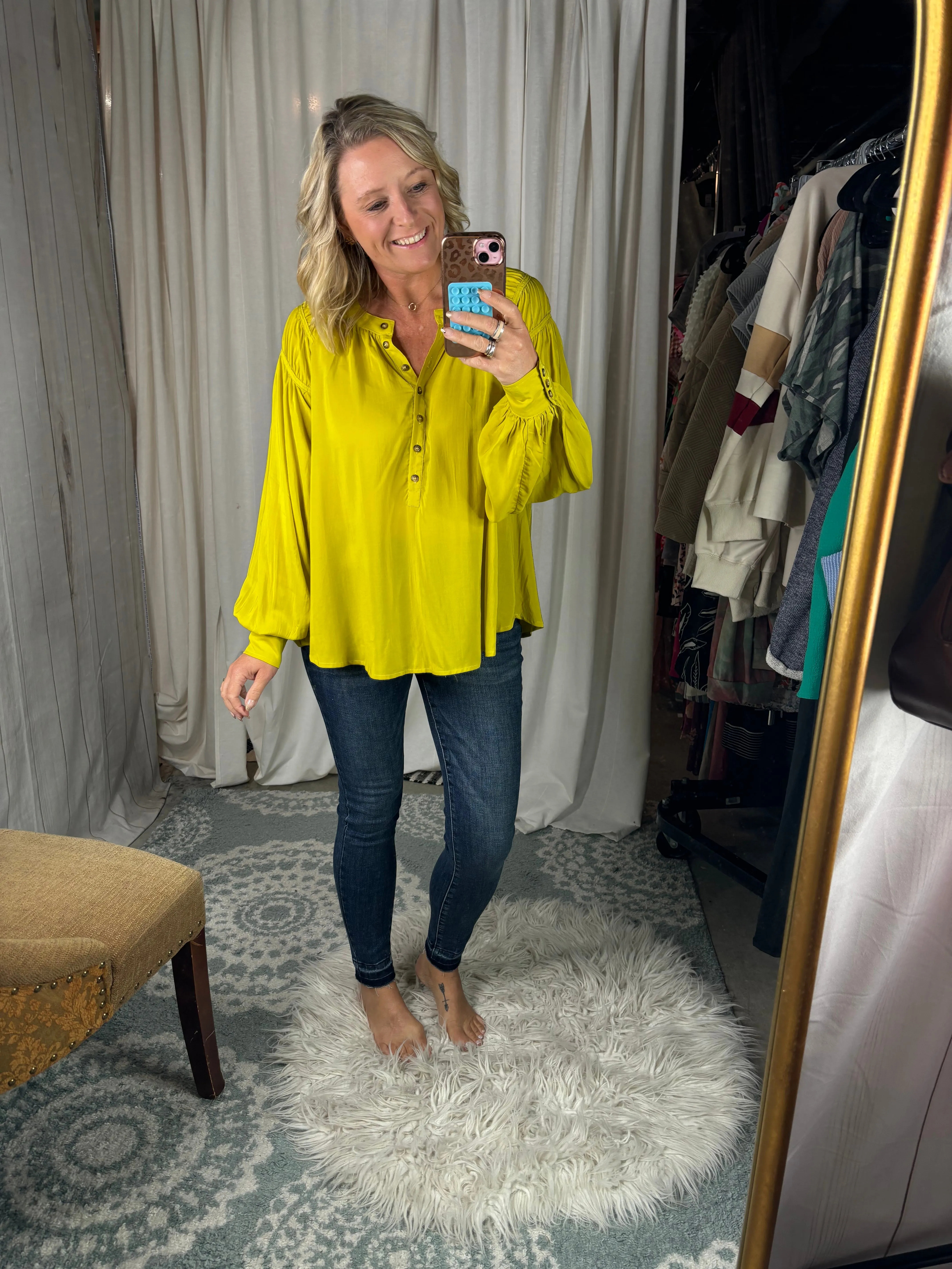 Easel Blouse with Button Sleeve |SFB