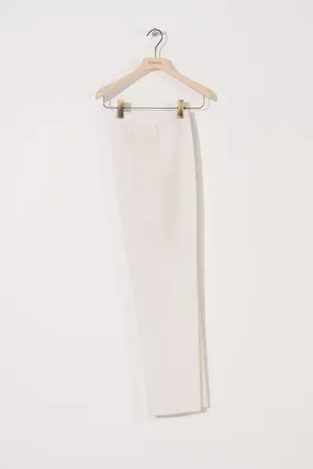 Ecru High Waist Cigarette Pants