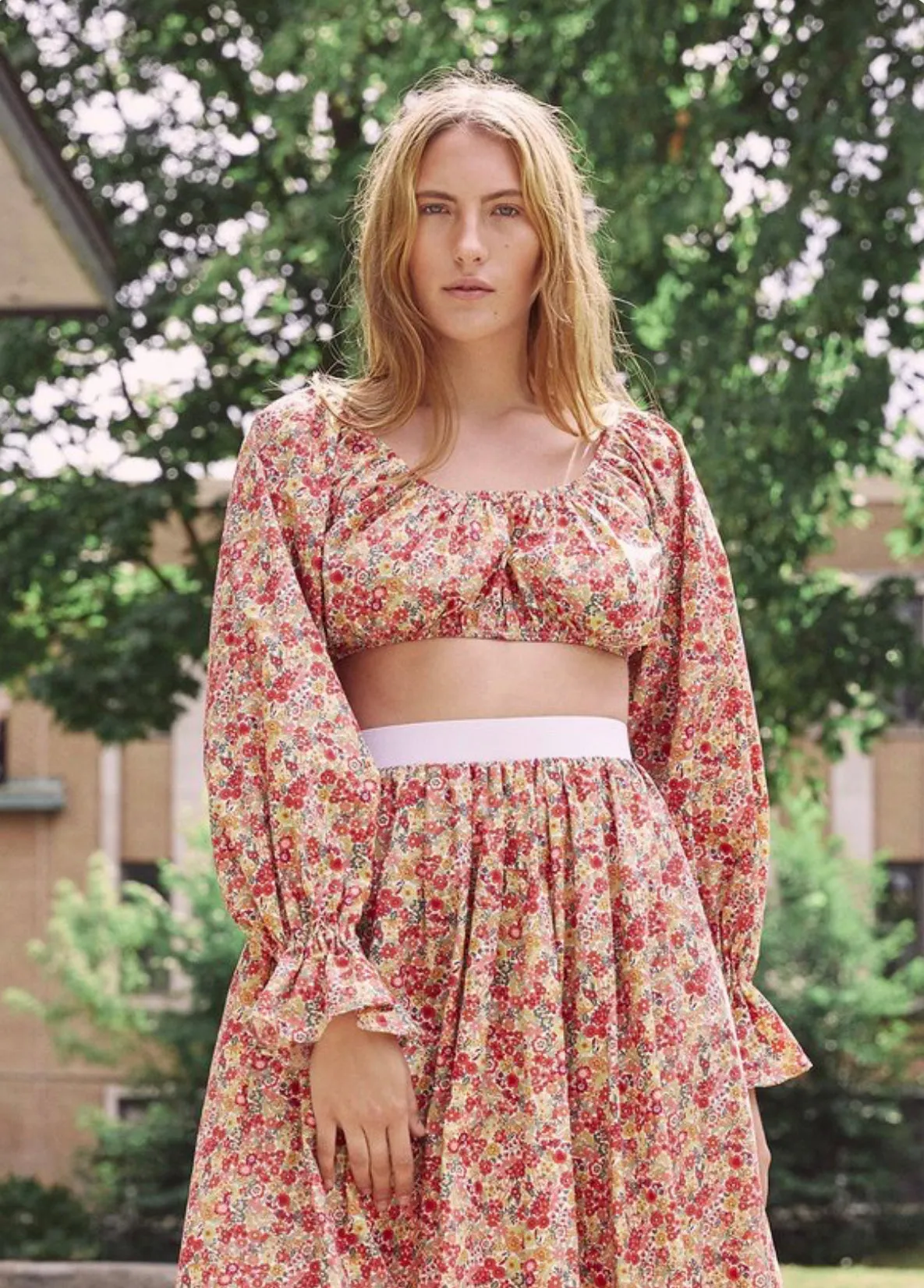 Eliza Faulkner Floral Crop Top - XS
