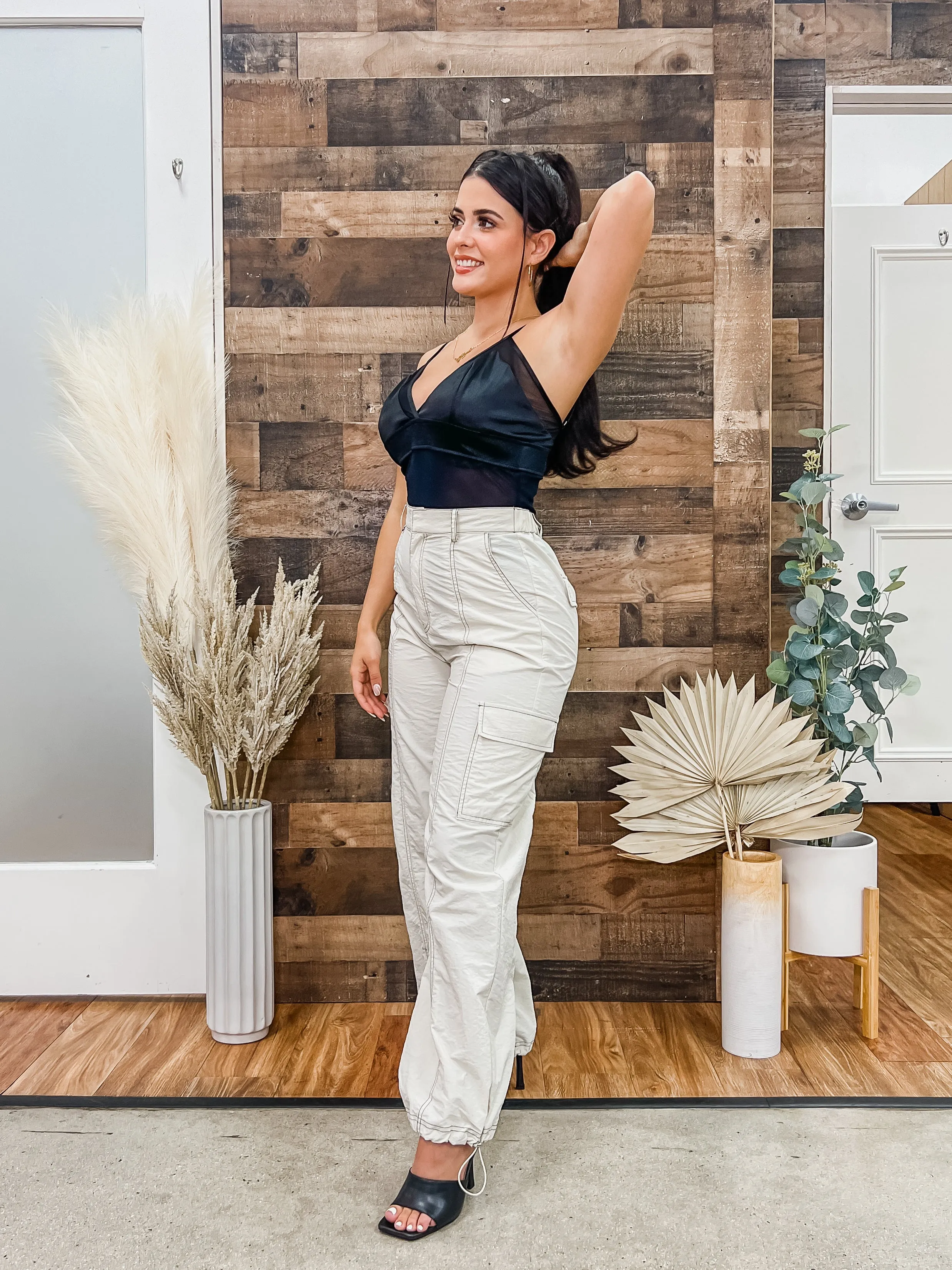 Evangeline Mesh Satin Bodysuit