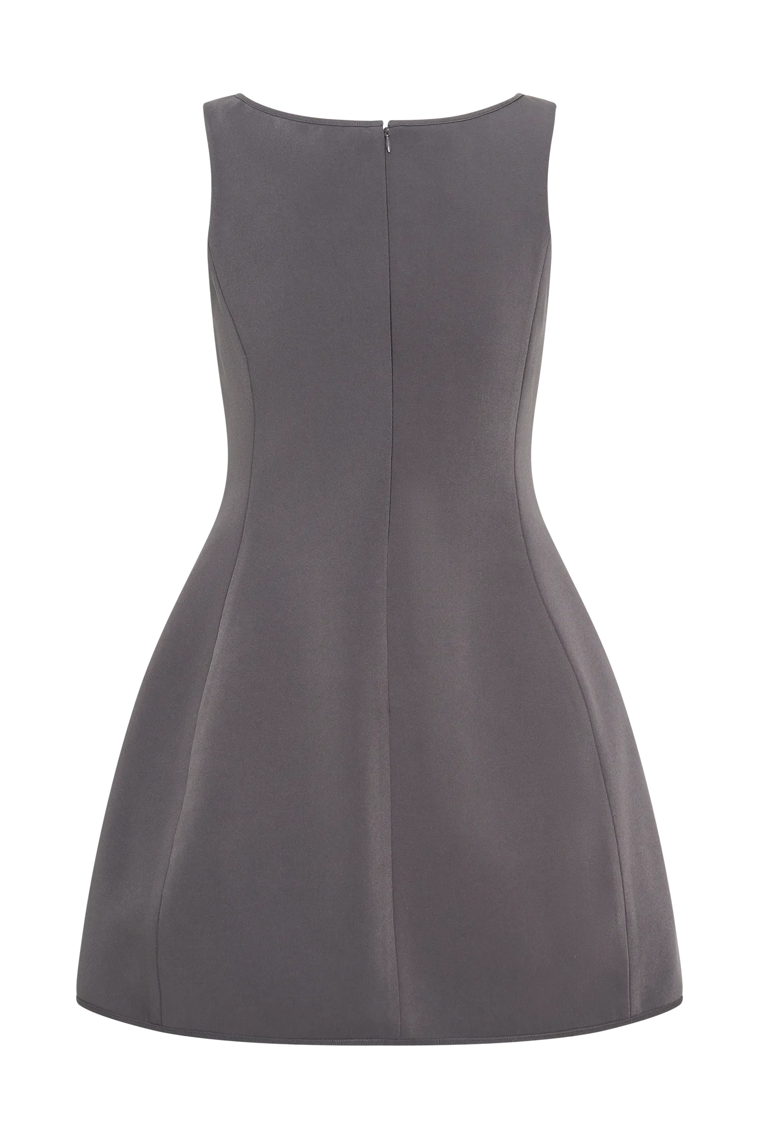 Evanna Sleeveless Suiting Mini Dress - Charcoal Grey