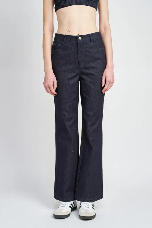 Flared Denim Pants