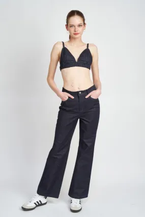 Flared Denim Pants