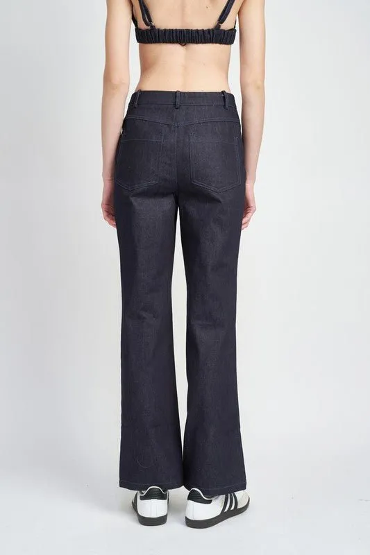 Flared Denim Pants