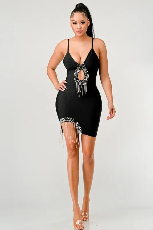 Fringe and Flare Mini BodyCon Dress