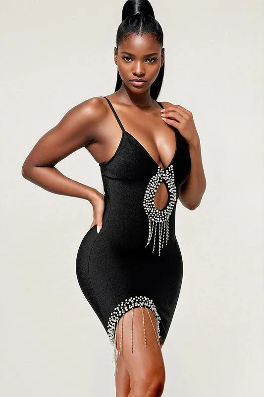 Fringe and Flare Mini BodyCon Dress