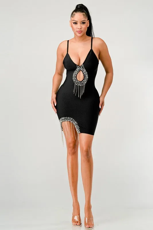 Fringe and Flare Mini BodyCon Dress