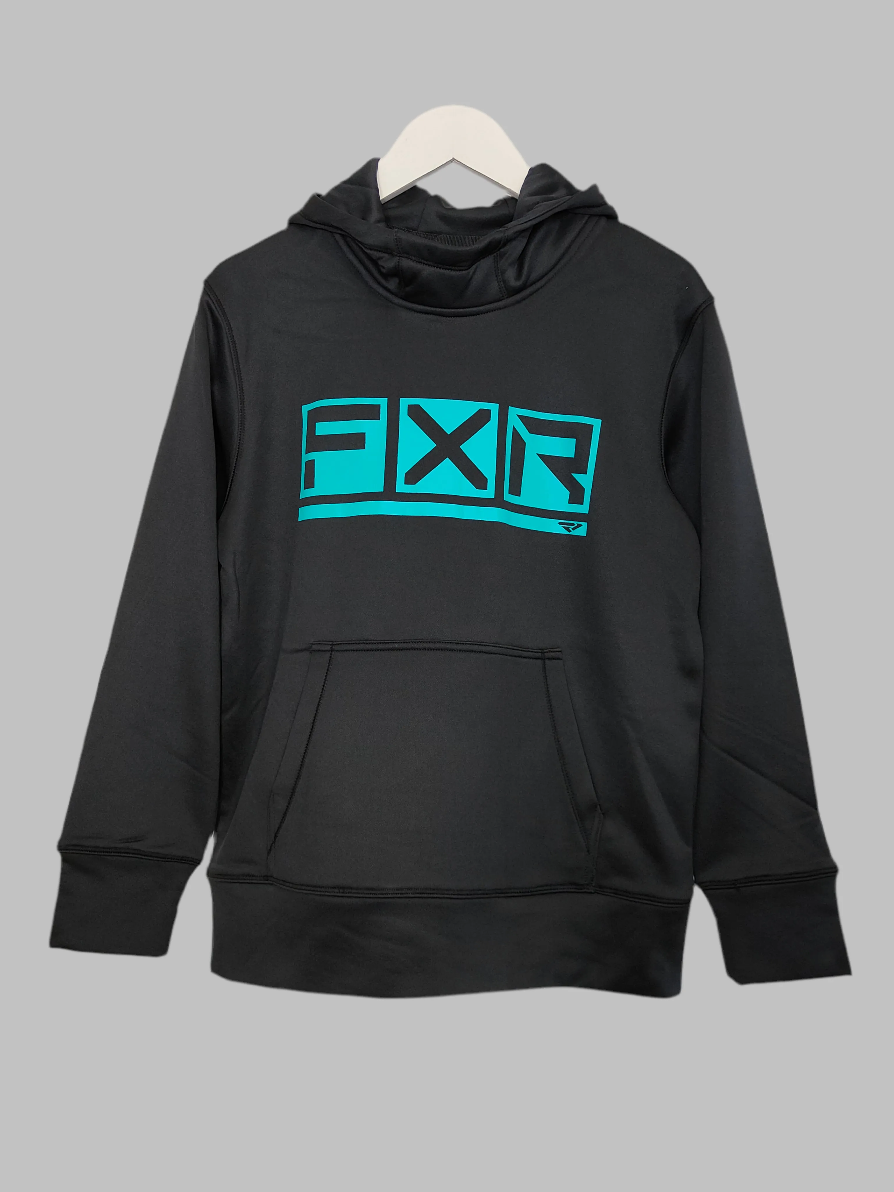 FXR Youth Podium Tech Pullover Hoodie in Black/Blue M