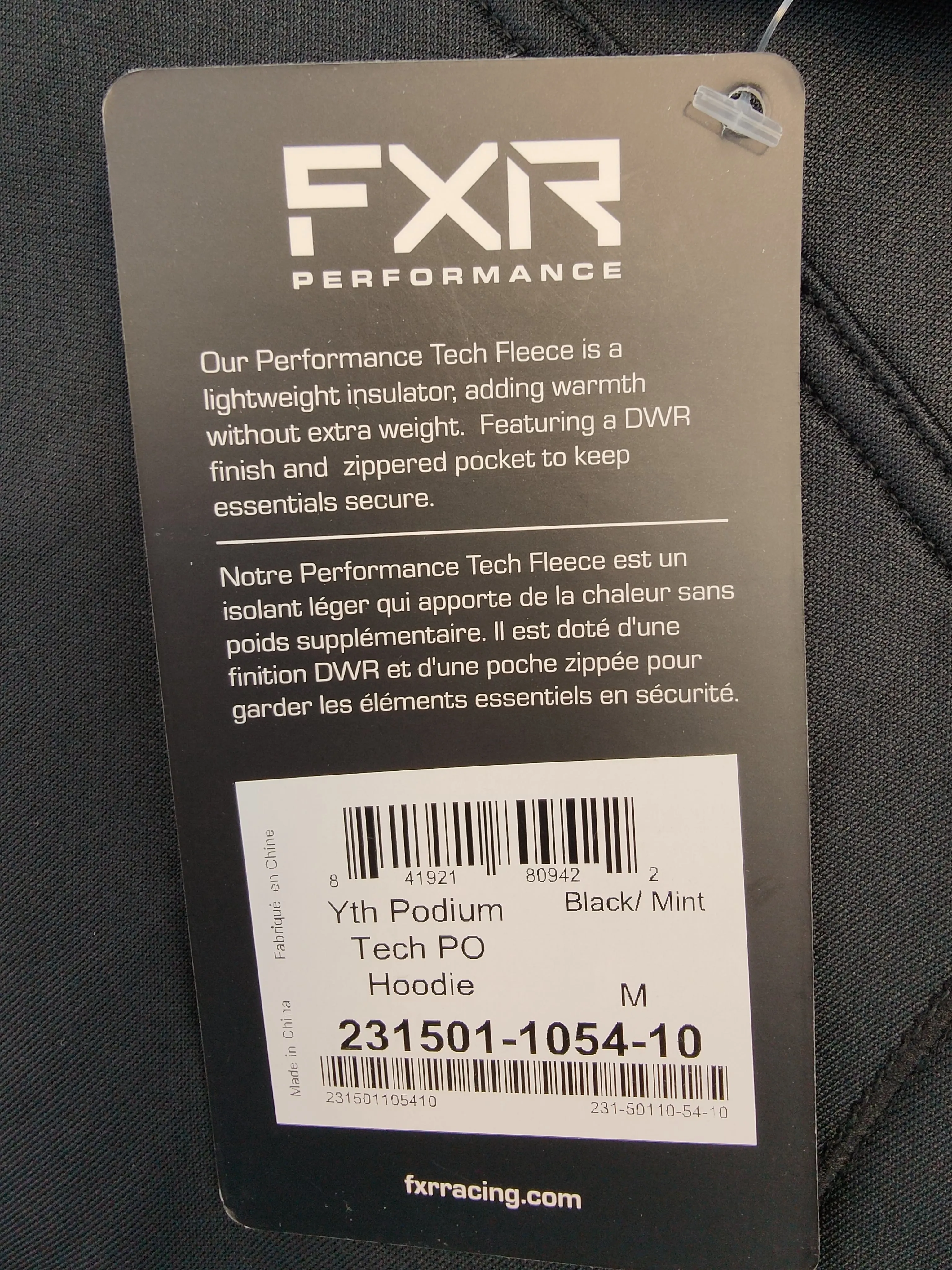FXR Youth Podium Tech Pullover Hoodie in Black/Blue M