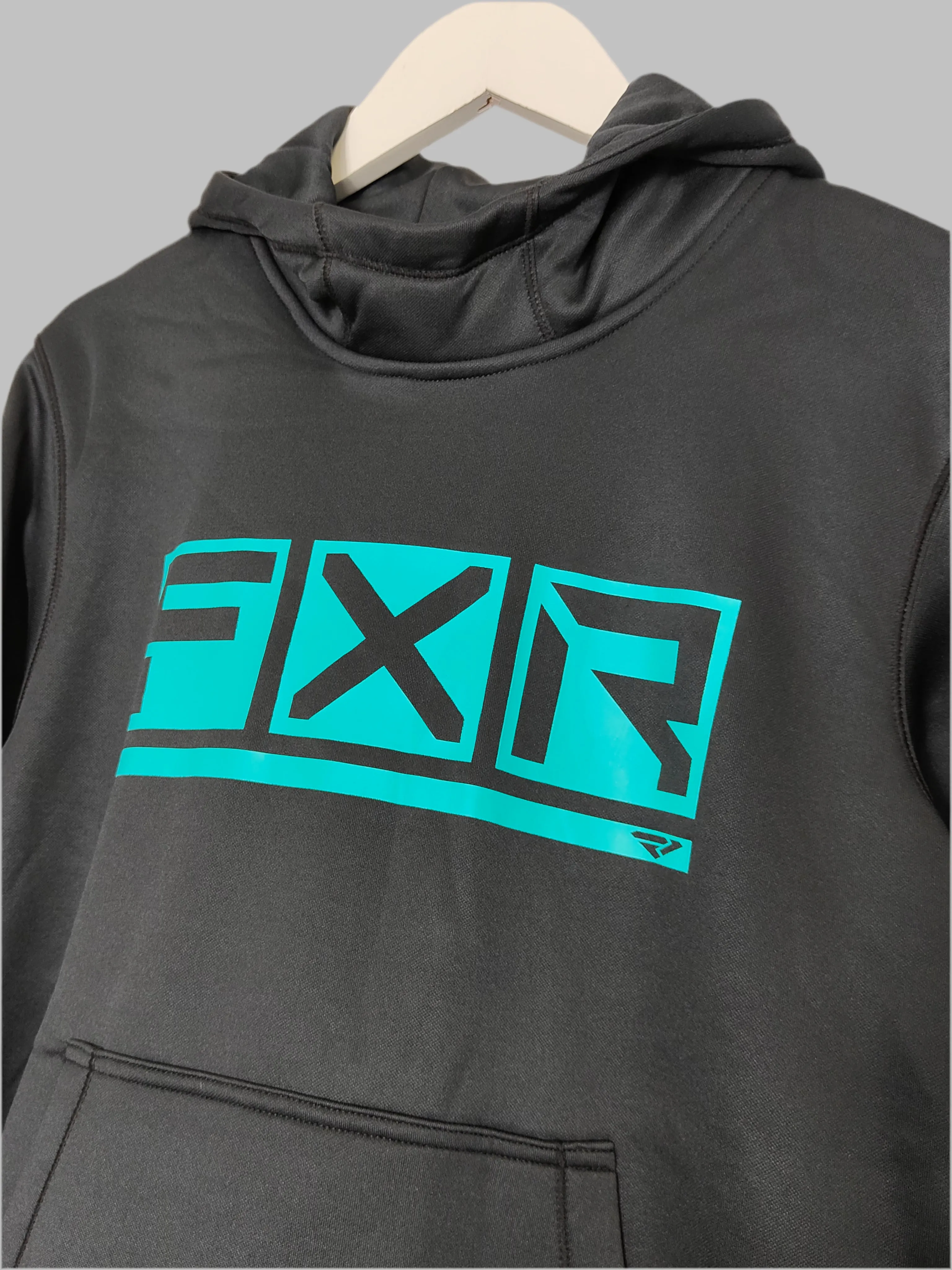 FXR Youth Podium Tech Pullover Hoodie in Black/Blue M