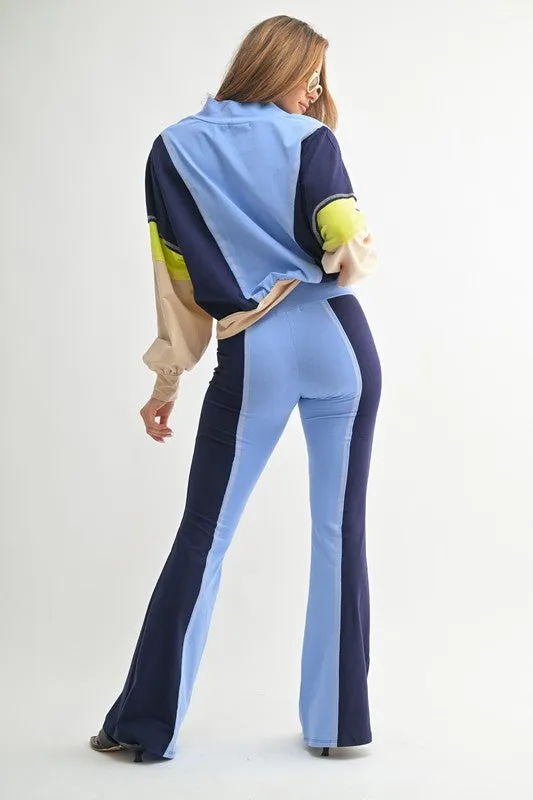 Gasp| Colorblocked Flare Pant Set