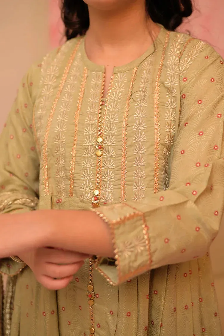 GBD-02889 | Green & Multicolor | Casual Plus 3 Piece Suit | Viscose Cotton Filament Jacquard