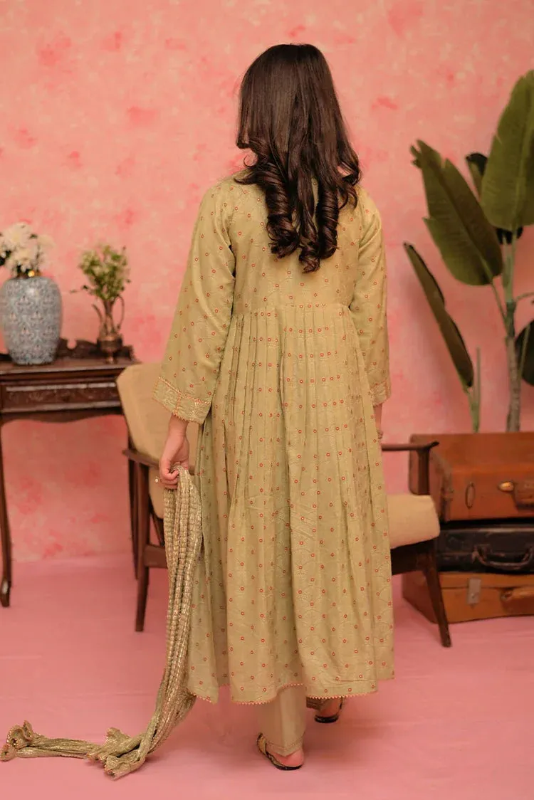 GBD-02889 | Green & Multicolor | Casual Plus 3 Piece Suit | Viscose Cotton Filament Jacquard