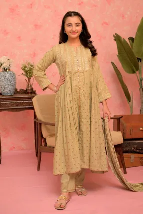 GBD-02889 | Green & Multicolor | Casual Plus 3 Piece Suit | Viscose Cotton Filament Jacquard