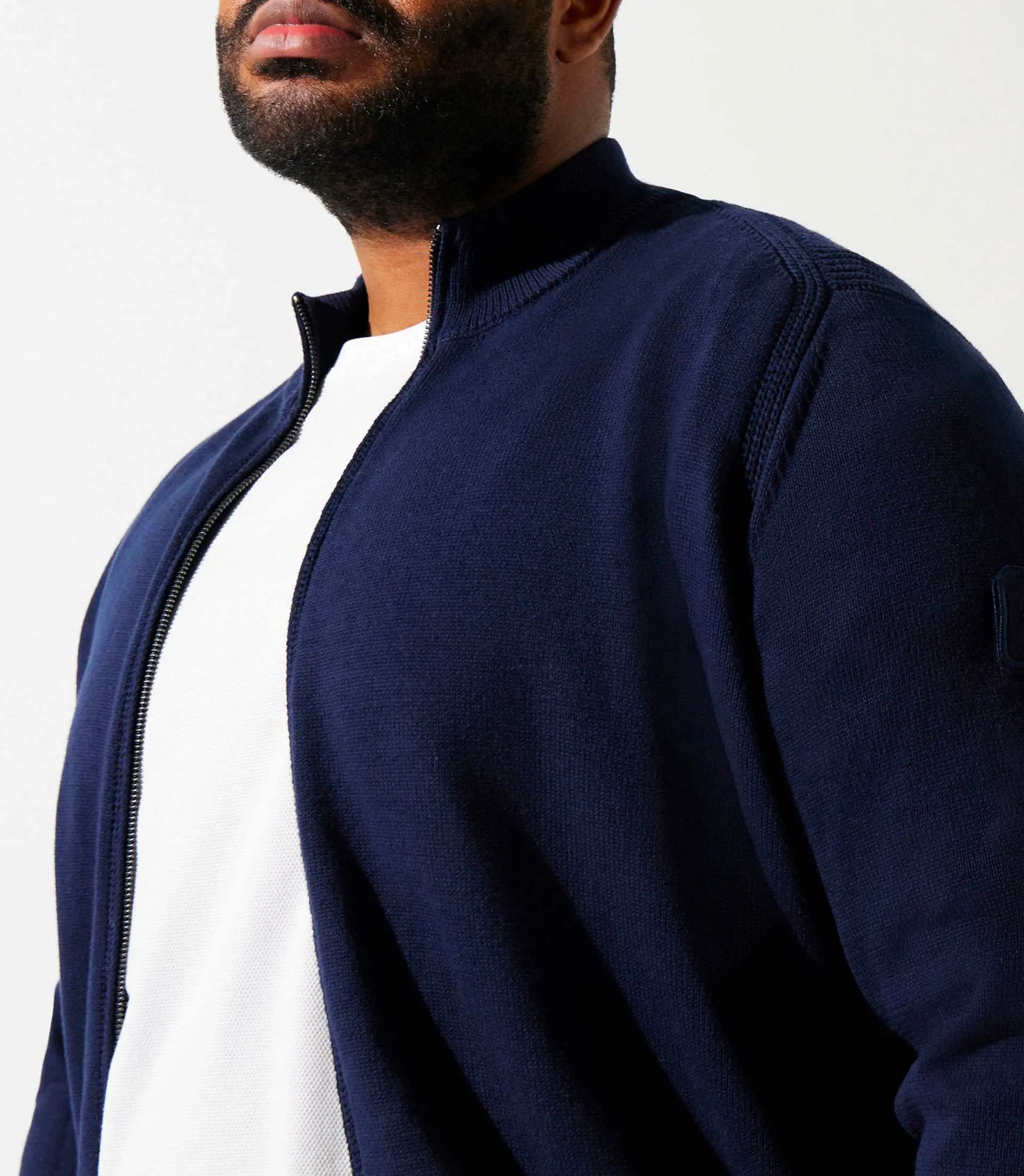 Gilet zippé col montant marine DANBT