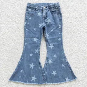girls star printed jeans P0108