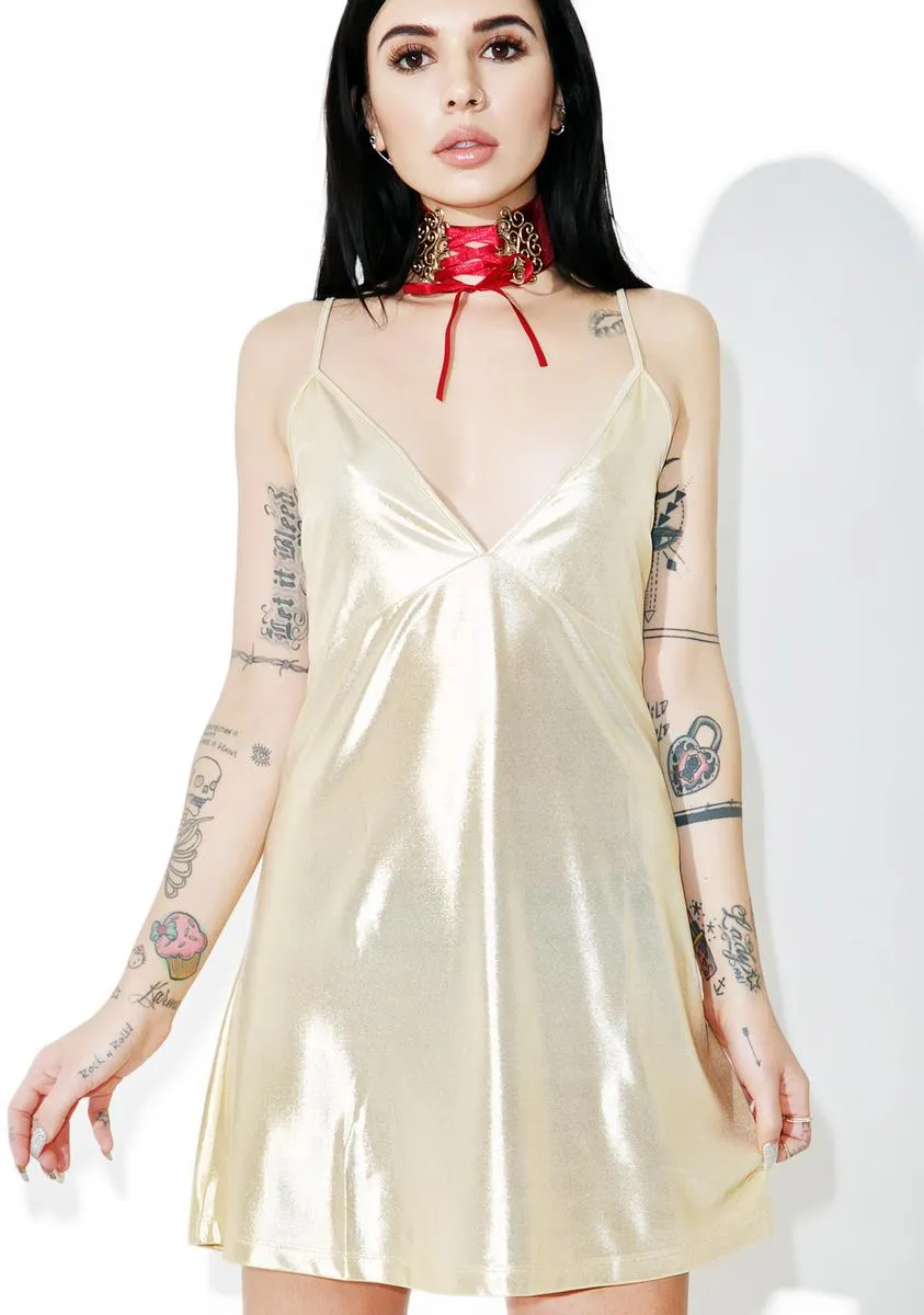 Gold Londe Slip Dress