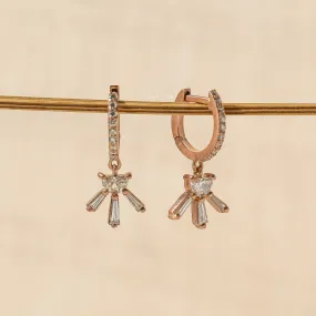 Half-Moon Diamond Flared Earrings