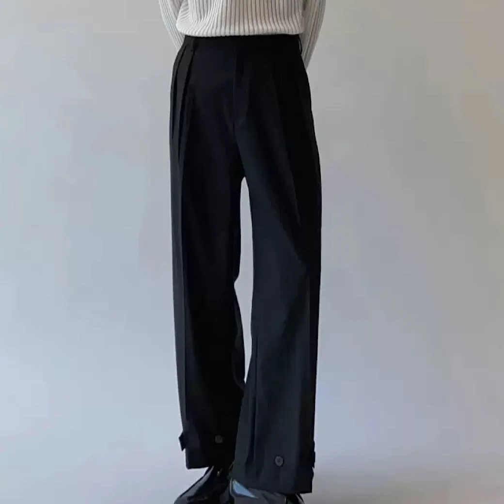 Hem button flared pants  HL1915