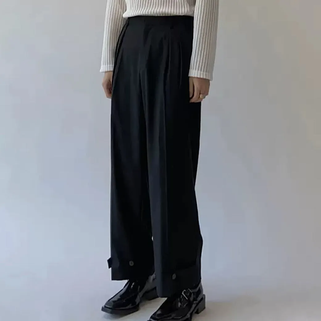 Hem button flared pants  HL1915