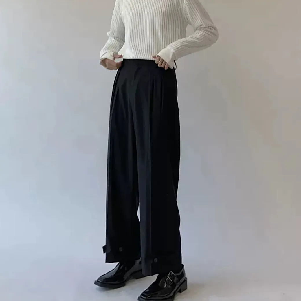 Hem button flared pants  HL1915