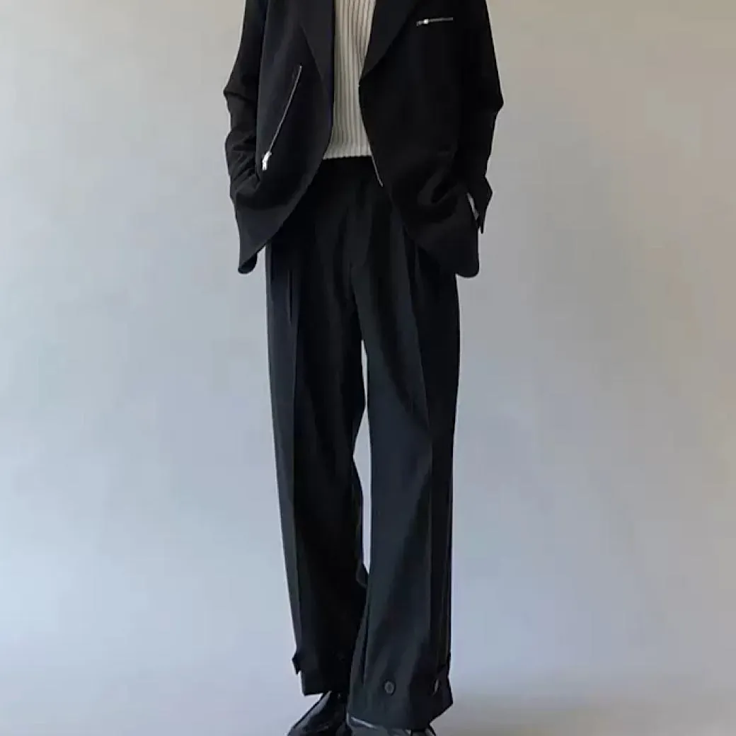 Hem button flared pants  HL1915
