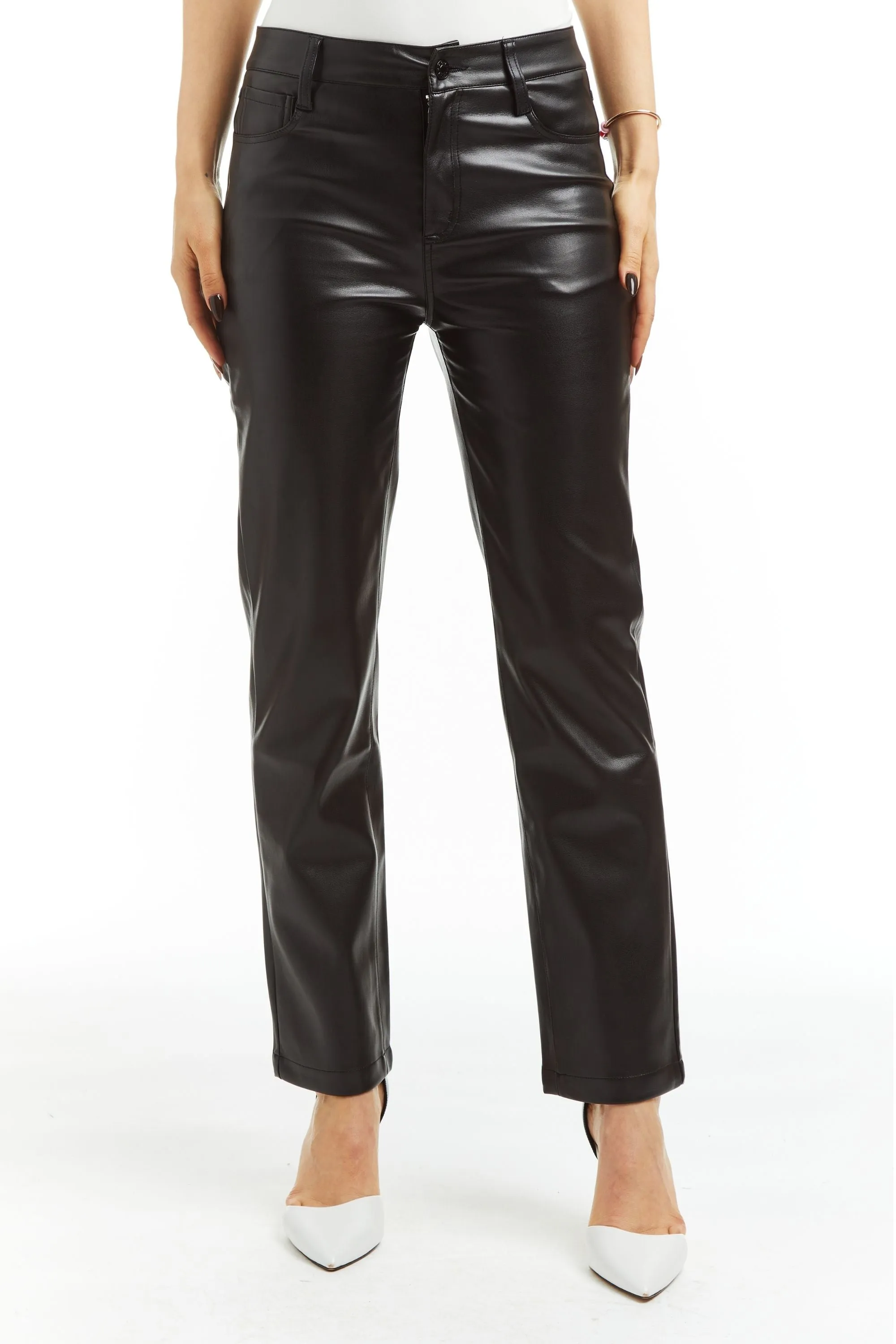 High Rise Pleather 90's Straight