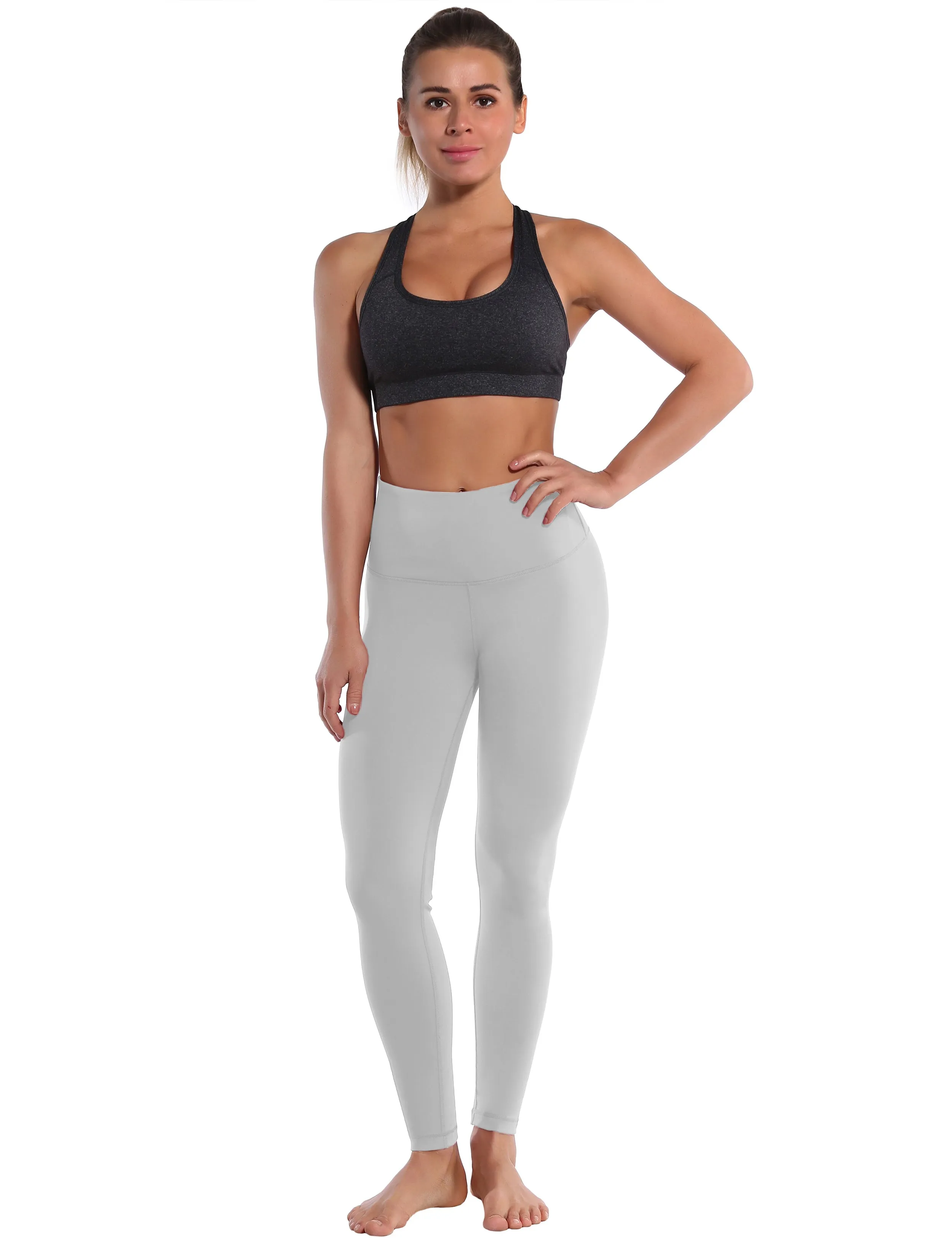 High Waist Plus Size Pants lightgray_Plus Size