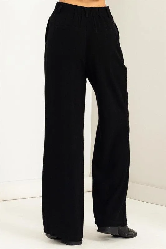 high waist wide leg linen pant