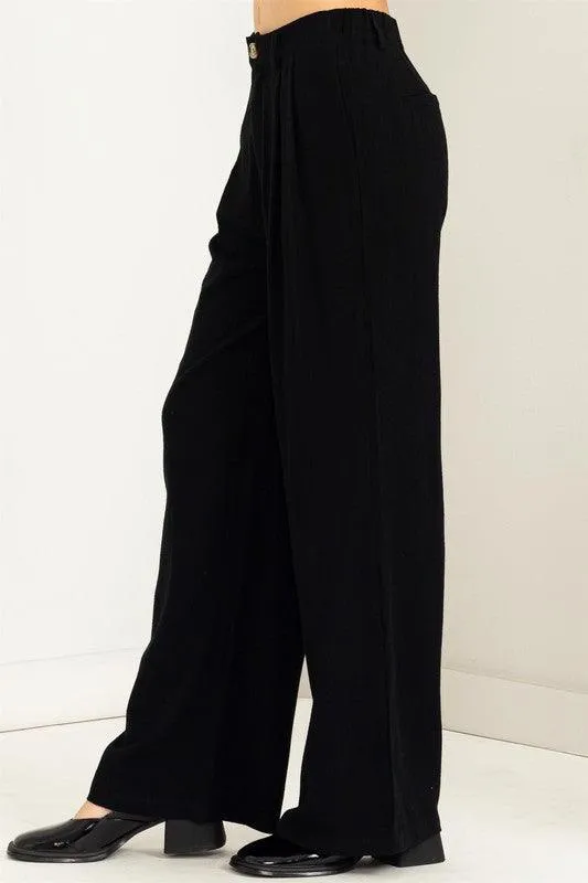 high waist wide leg linen pant