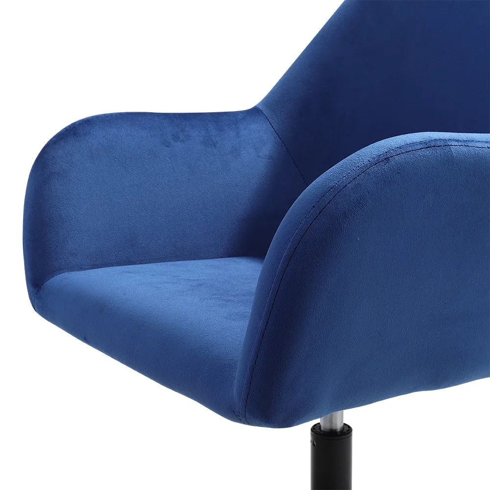 Home Office Velvet Upholstered Swivel Chair Hollow Backrest Accent Chair