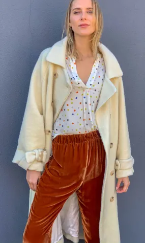 HOSS Velvet Silk Slouch Pants- Rust