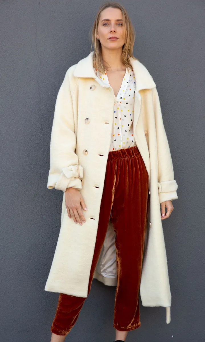 HOSS Velvet Silk Slouch Pants- Rust