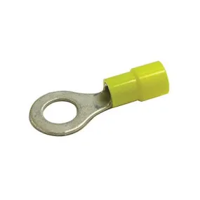 Insulated Ring Crimp Connector 12-10 AWG, #8 Tab - Yellow, Pkg/25 (1904-14)