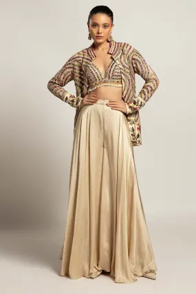 Ivory Embellished Jacket Set