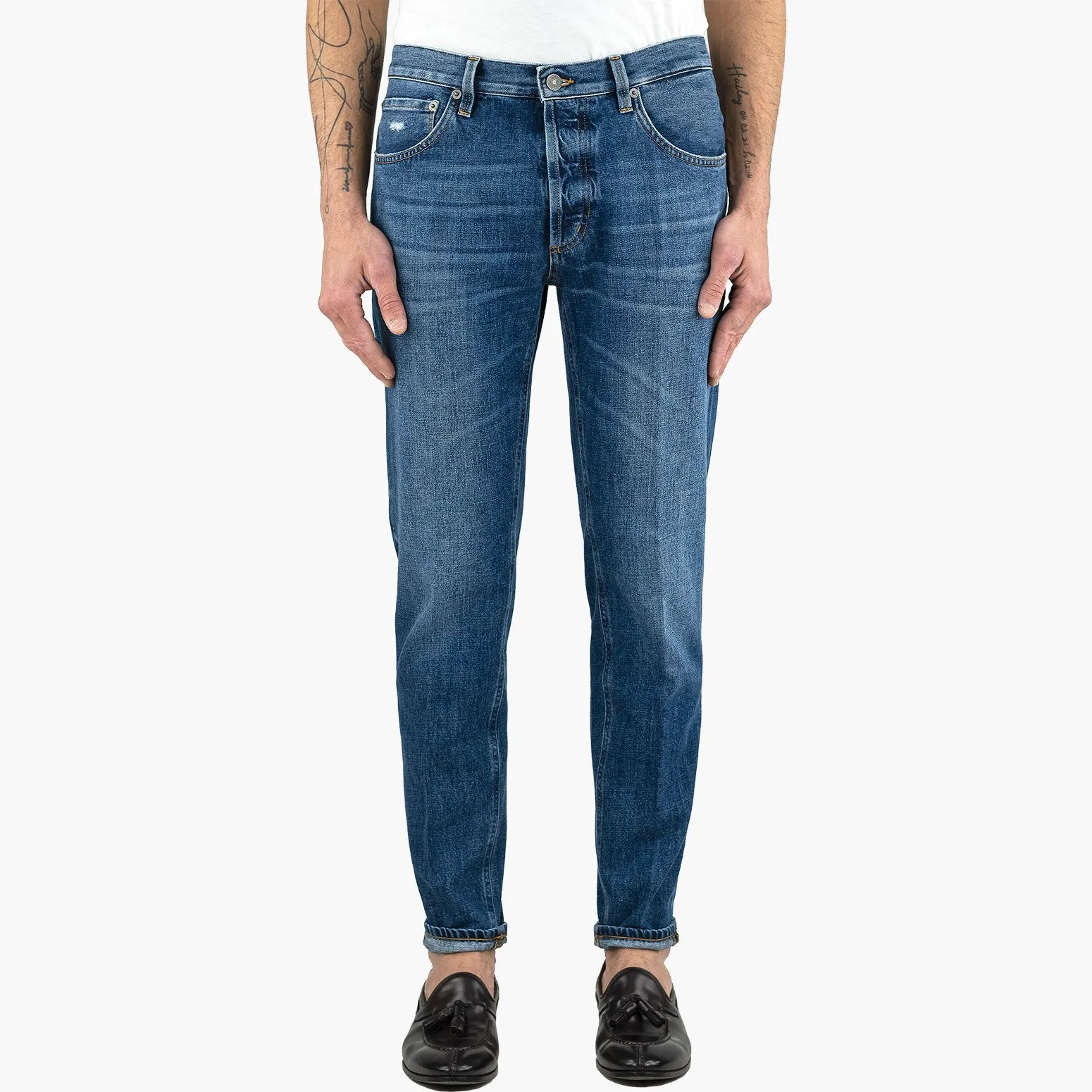 Jeans DONDUP Brighton in Puro Denim Lavaggio Medio