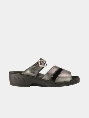 Josef Seibel Women's Slider Sandals in Grey Leather