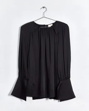 Khaite 'kirsty' split detail blouse, black, 10