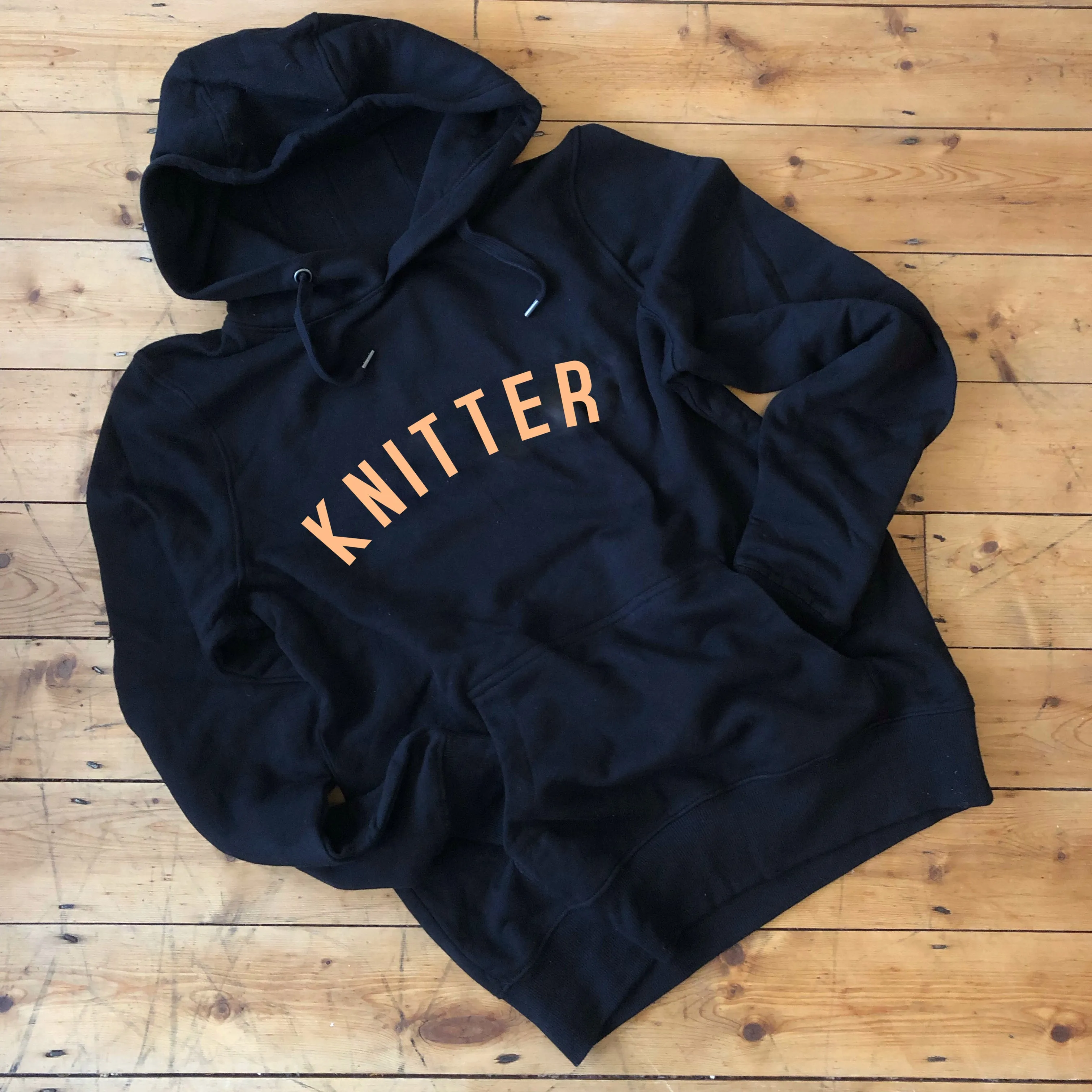 KNITTER Hoodie - 100% Organic Fairtrade Cotton - Pastel Font