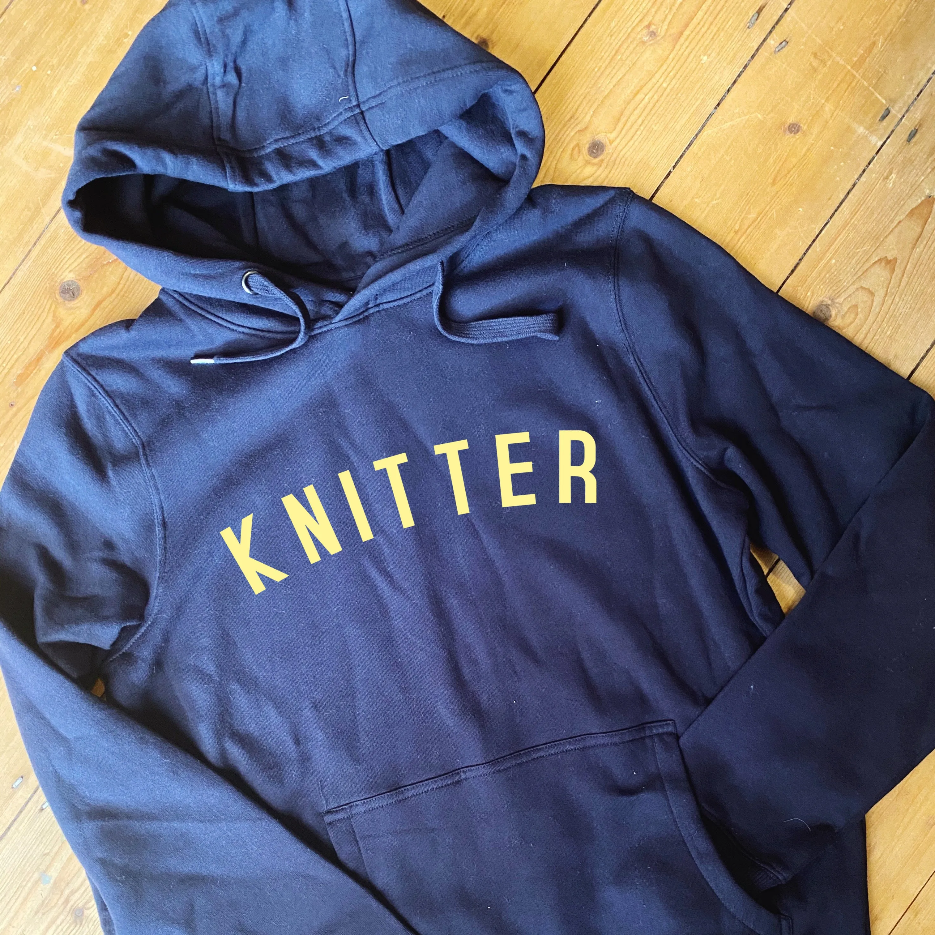 KNITTER Hoodie - 100% Organic Fairtrade Cotton - Pastel Font