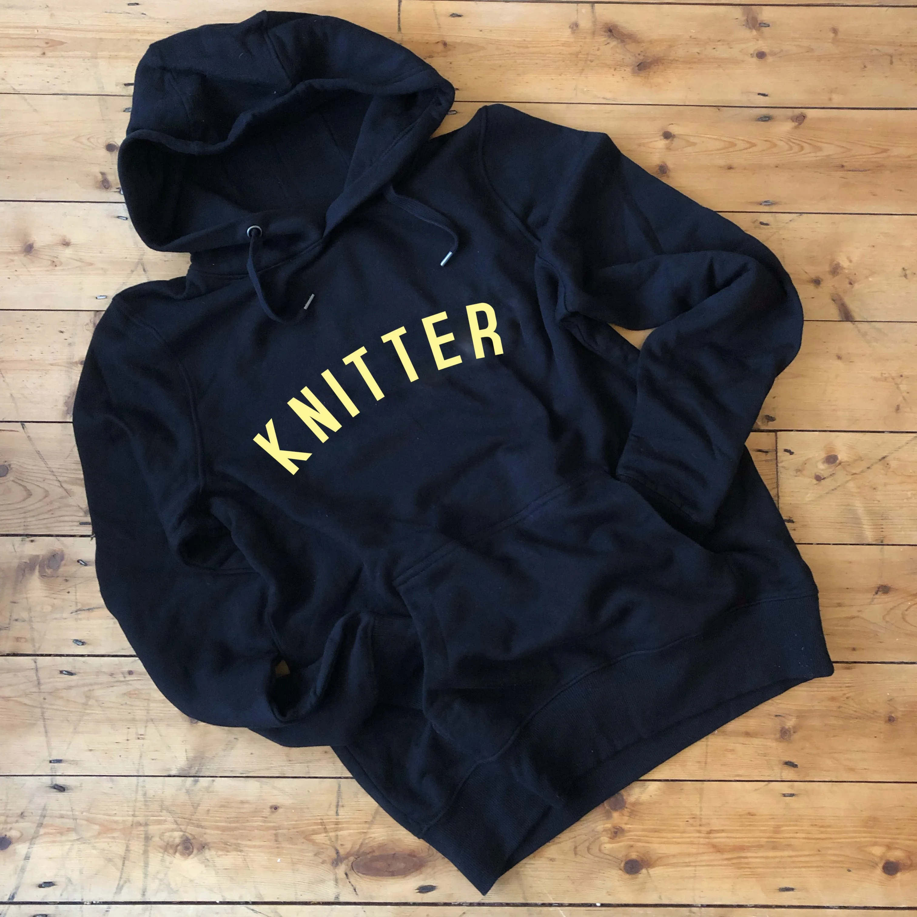 KNITTER Hoodie - 100% Organic Fairtrade Cotton - Pastel Font