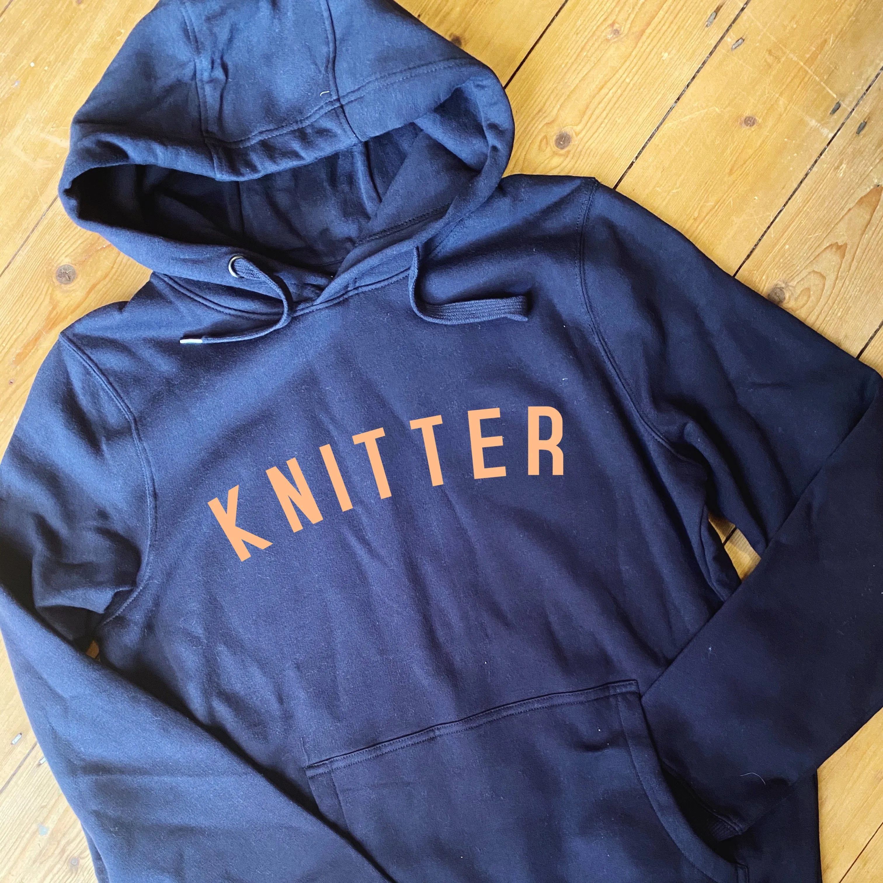 KNITTER Hoodie - 100% Organic Fairtrade Cotton - Pastel Font