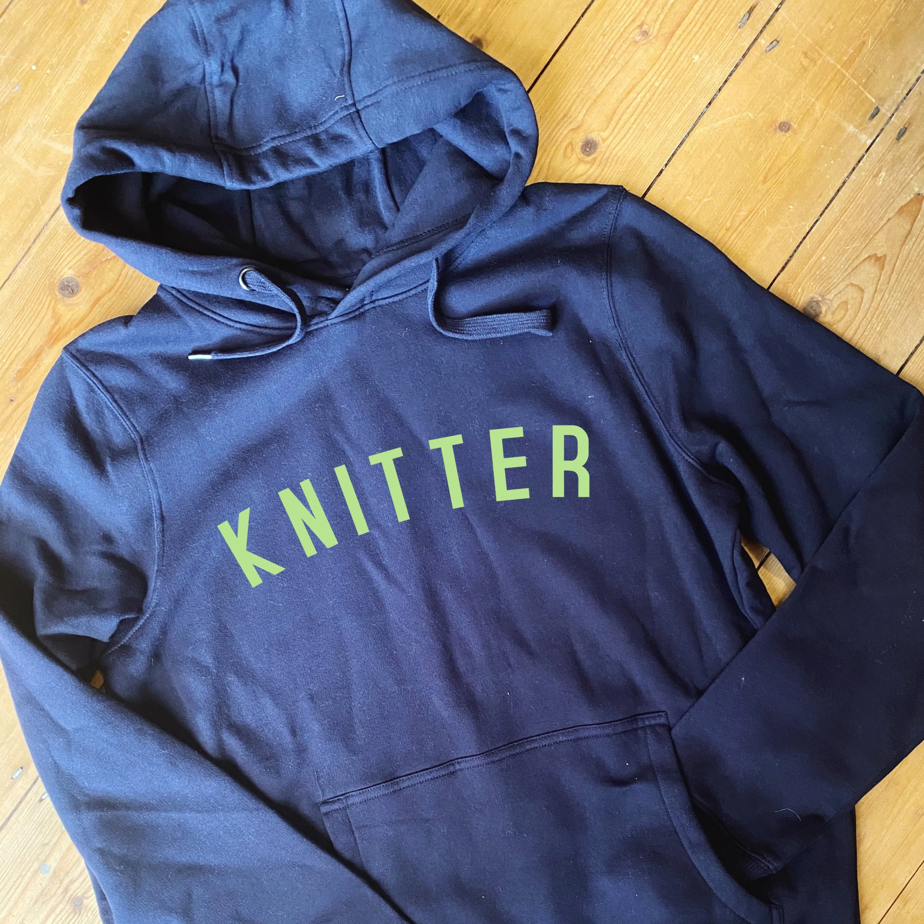 KNITTER Hoodie - 100% Organic Fairtrade Cotton - Pastel Font