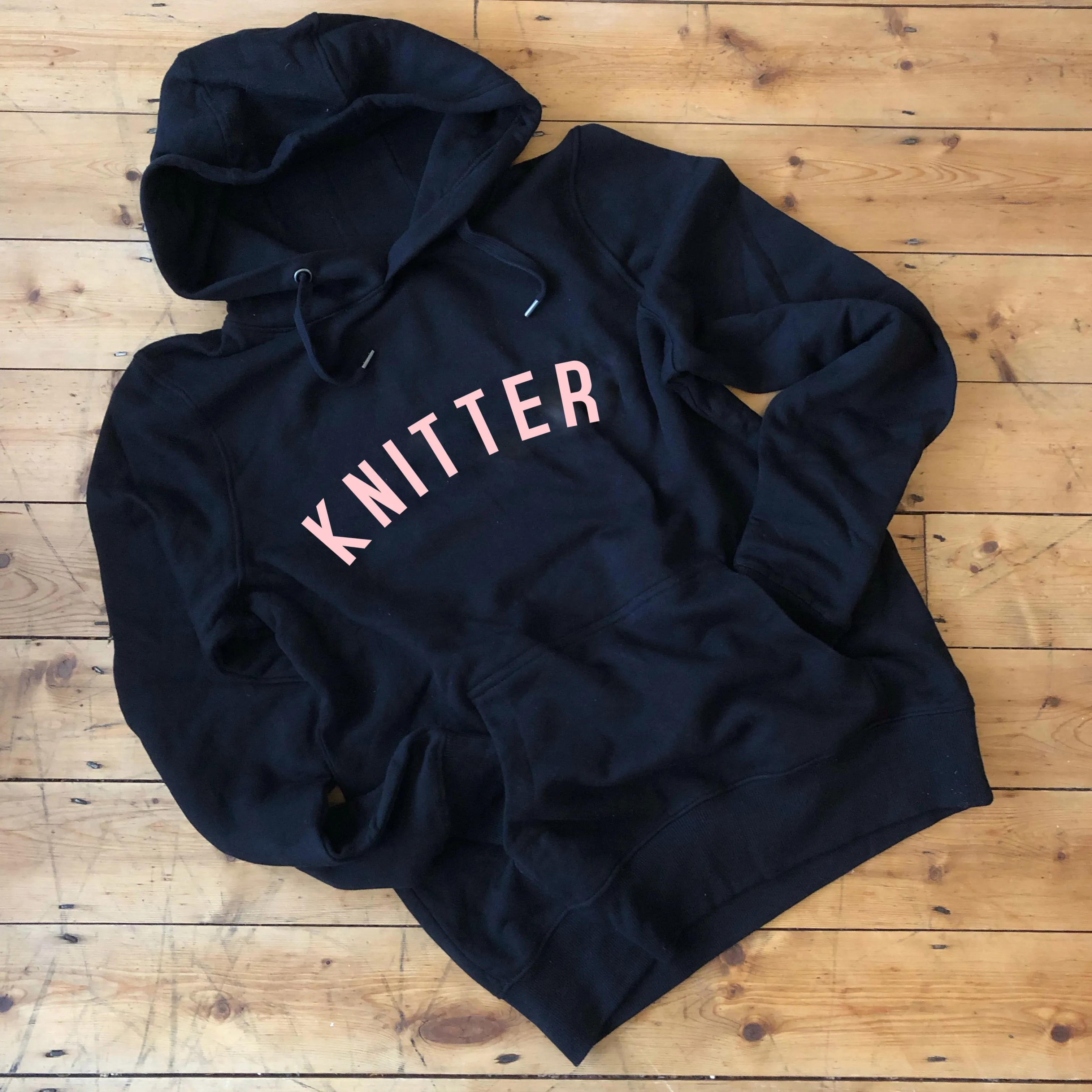 KNITTER Hoodie - 100% Organic Fairtrade Cotton - Pastel Font