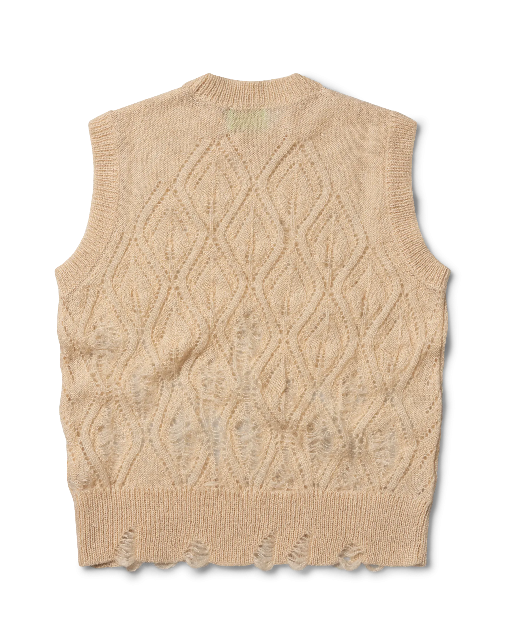 Lace Leaf and Ladders Mohair Vest