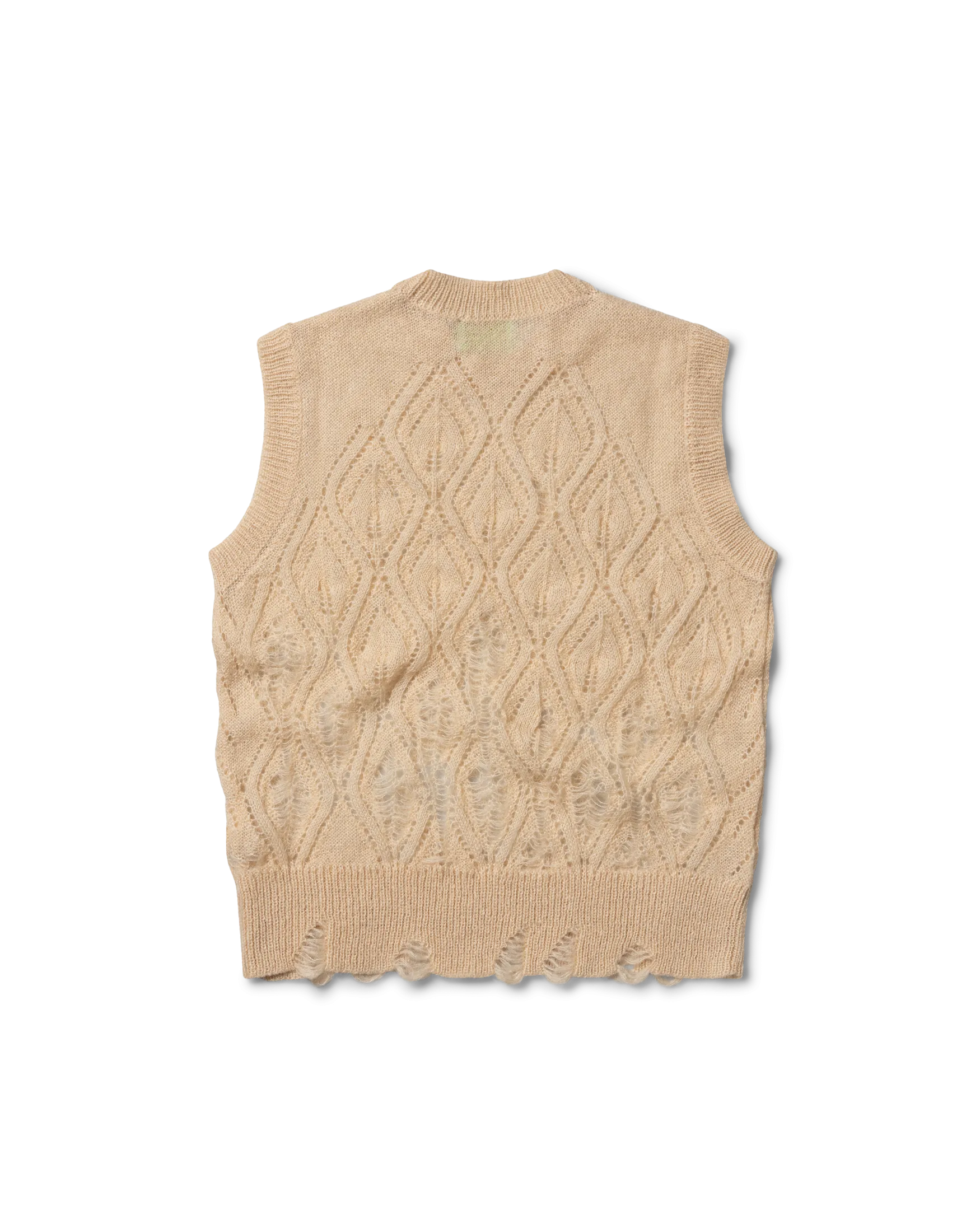 Lace Leaf and Ladders Mohair Vest