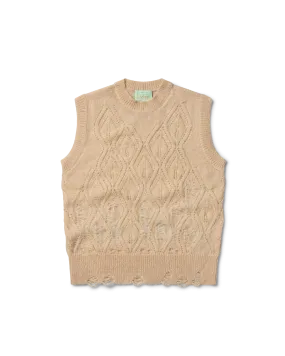 Lace Leaf and Ladders Mohair Vest