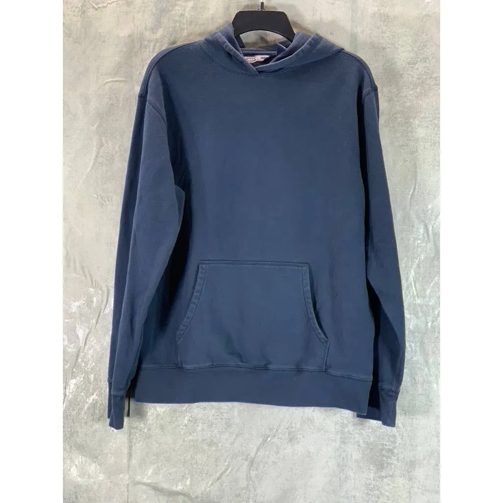 LANDS' END Men's Navy School Uniform Pullover Hooded Sweatshirt SZ M
