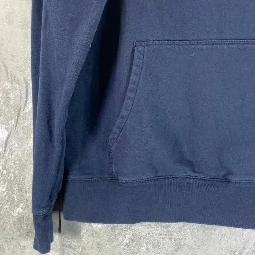 LANDS' END Men's Navy School Uniform Pullover Hooded Sweatshirt SZ M